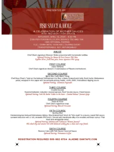 Fish Sauce and Mole event menu