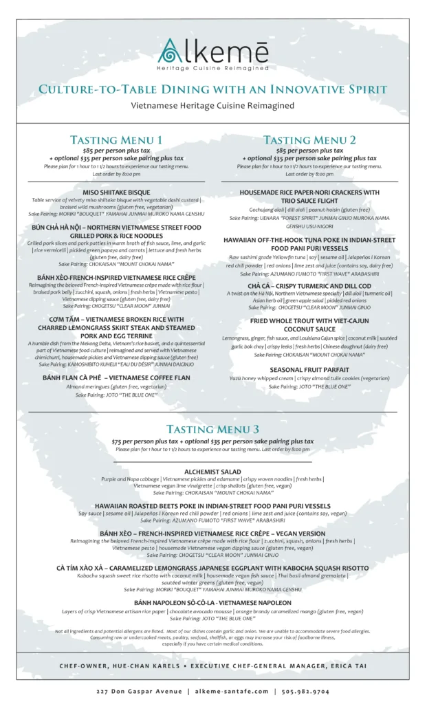 Tasting Menu June 28, 2025