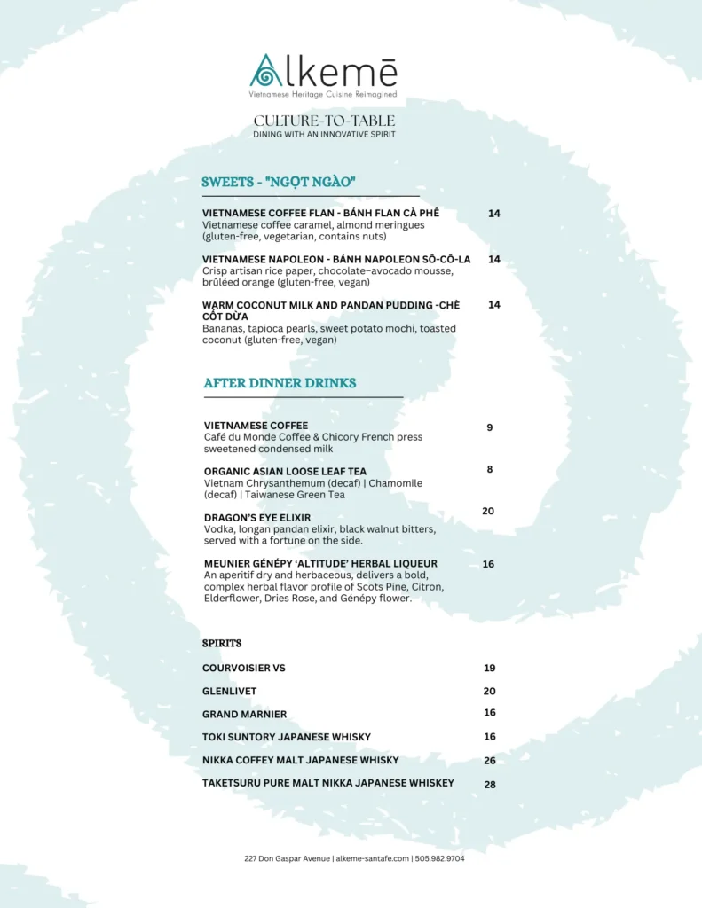 desserts menu january 2026